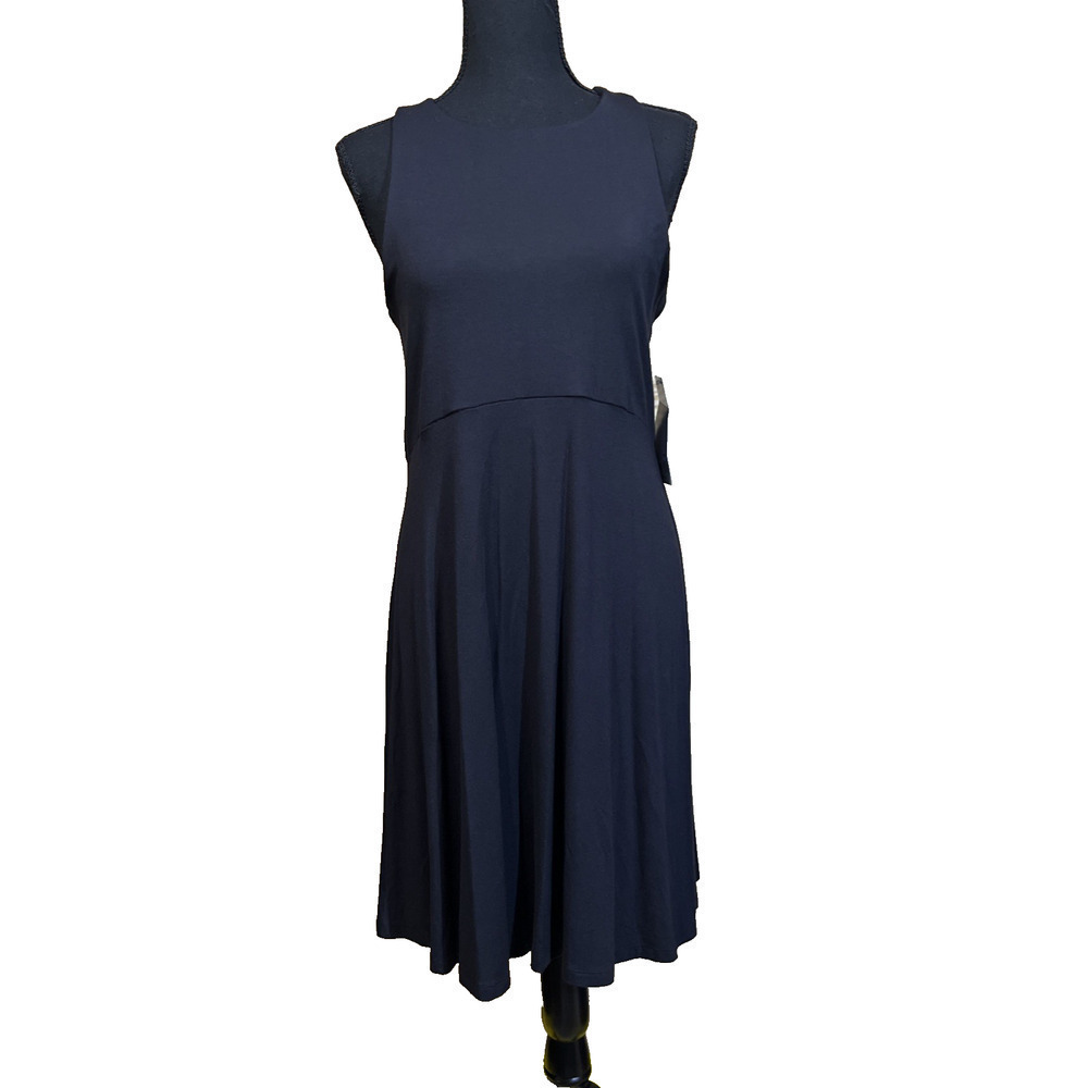 Athleta Santorini Dress Thera High Neck Black Lightweight Women Size Medium - Picture 2 of 14